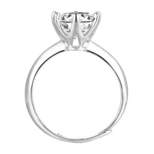 Anello di Fidanzamento Regolabile in Argento 925 e Moissanite - immagine 3