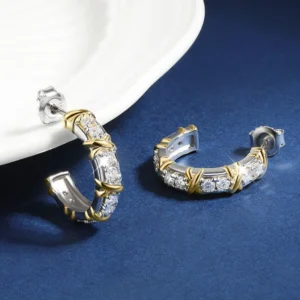 Orecchini Schlumberger Eternity in Argento 925 e Moissanite - immagine 4