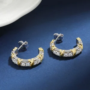 Orecchini Schlumberger Eternity in Argento 925 e Moissanite - immagine 3